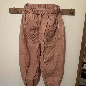 Gingham Elastic Waist Pants